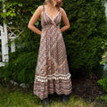 Boho viskoosimekko XS-L