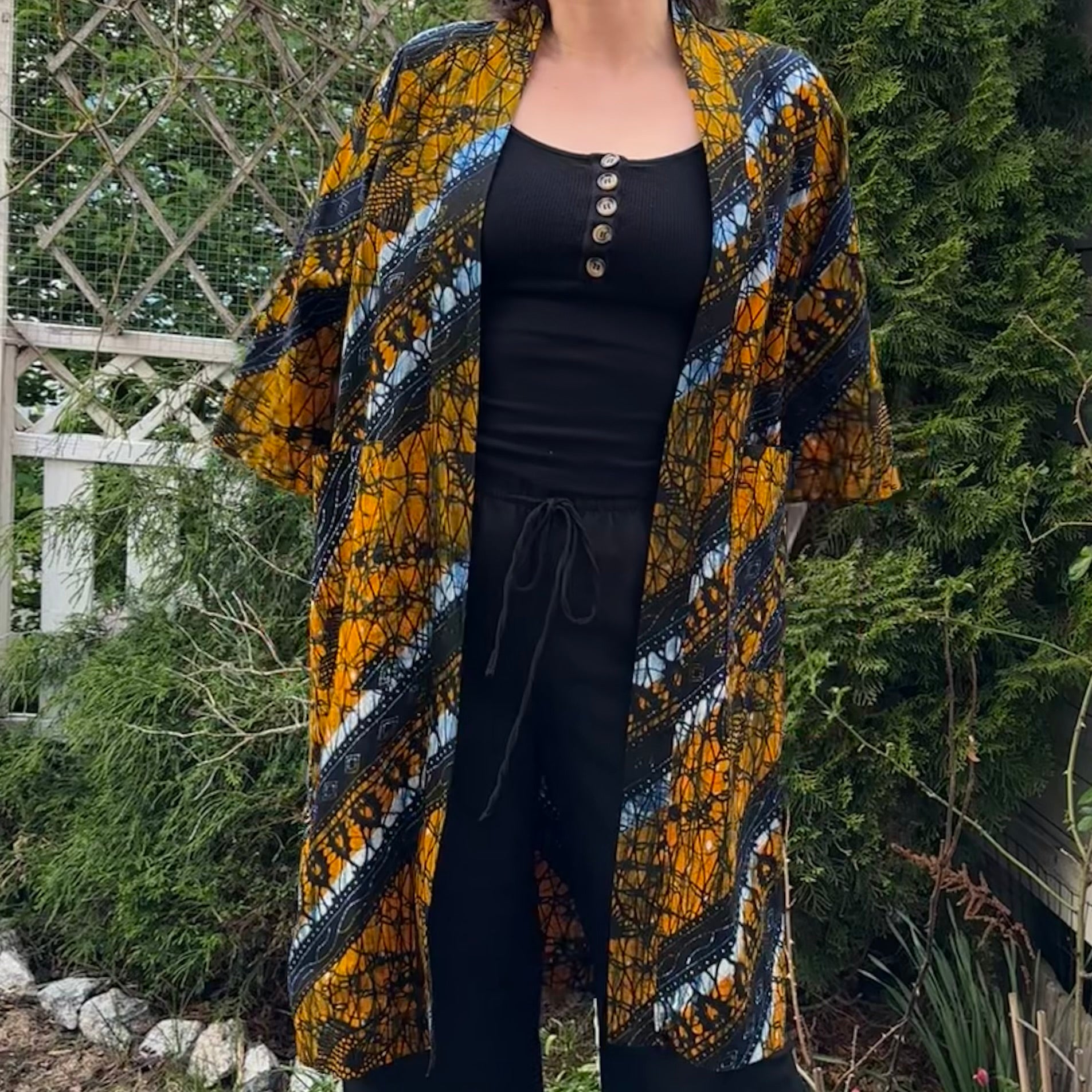 Afrikkalainen kimono (freesize) Bloomy Moon