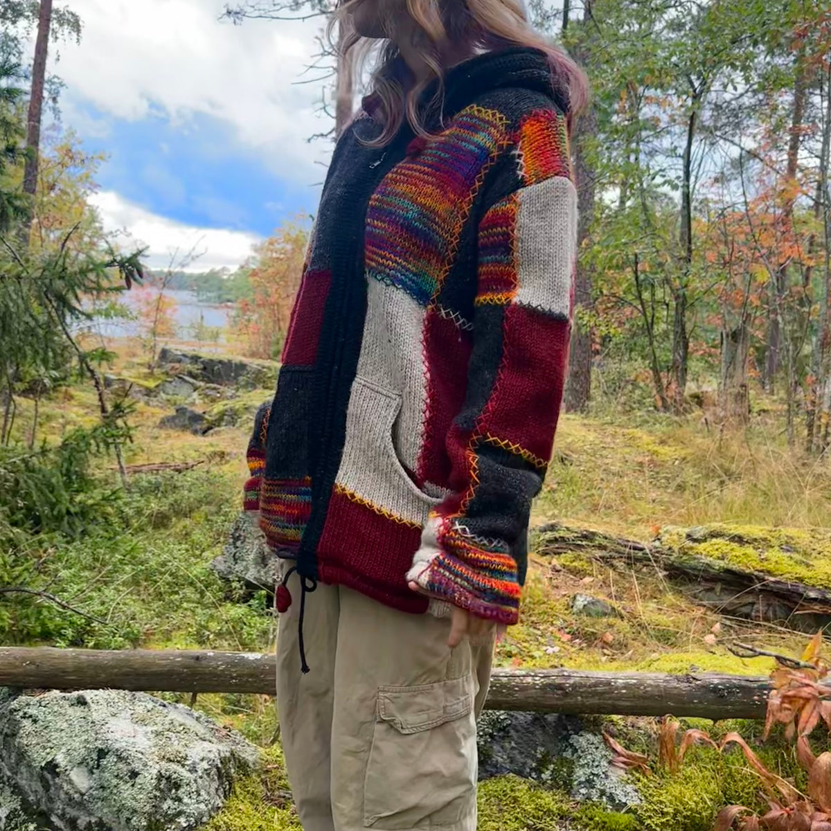 Villainen patchwork takki L/XL