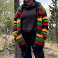 Rastavärinen villainen takki XL