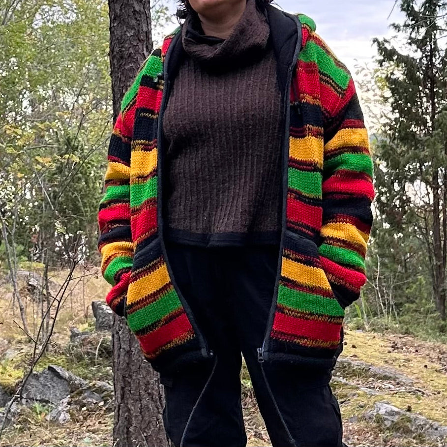 Rastavärinen villainen takki XL