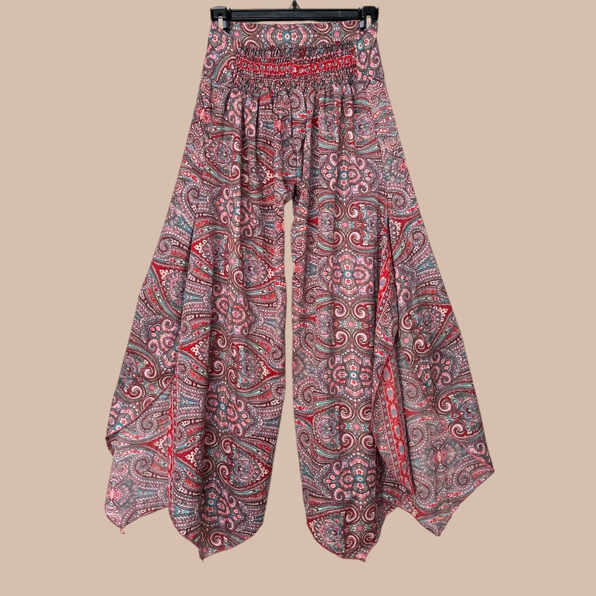 Leveälahkeiset housut S-L Bloomy Moon