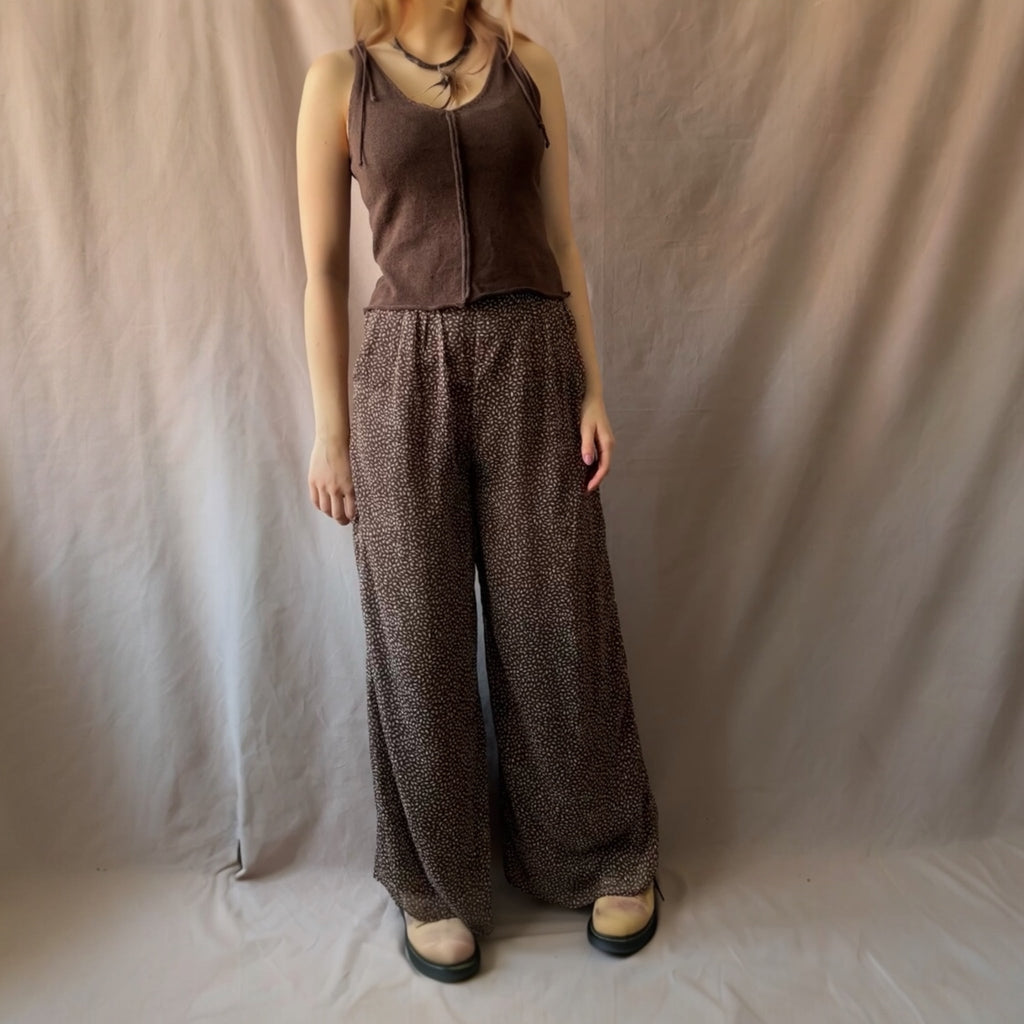 H&M liehuvat housut 38 Bloomy Moon