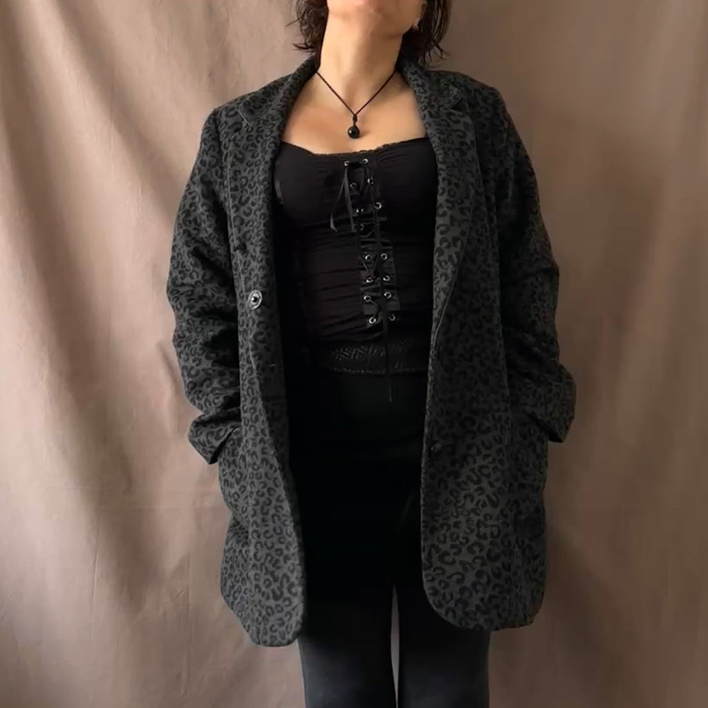 Vintage leoparditakki M/L Bloomy Moon