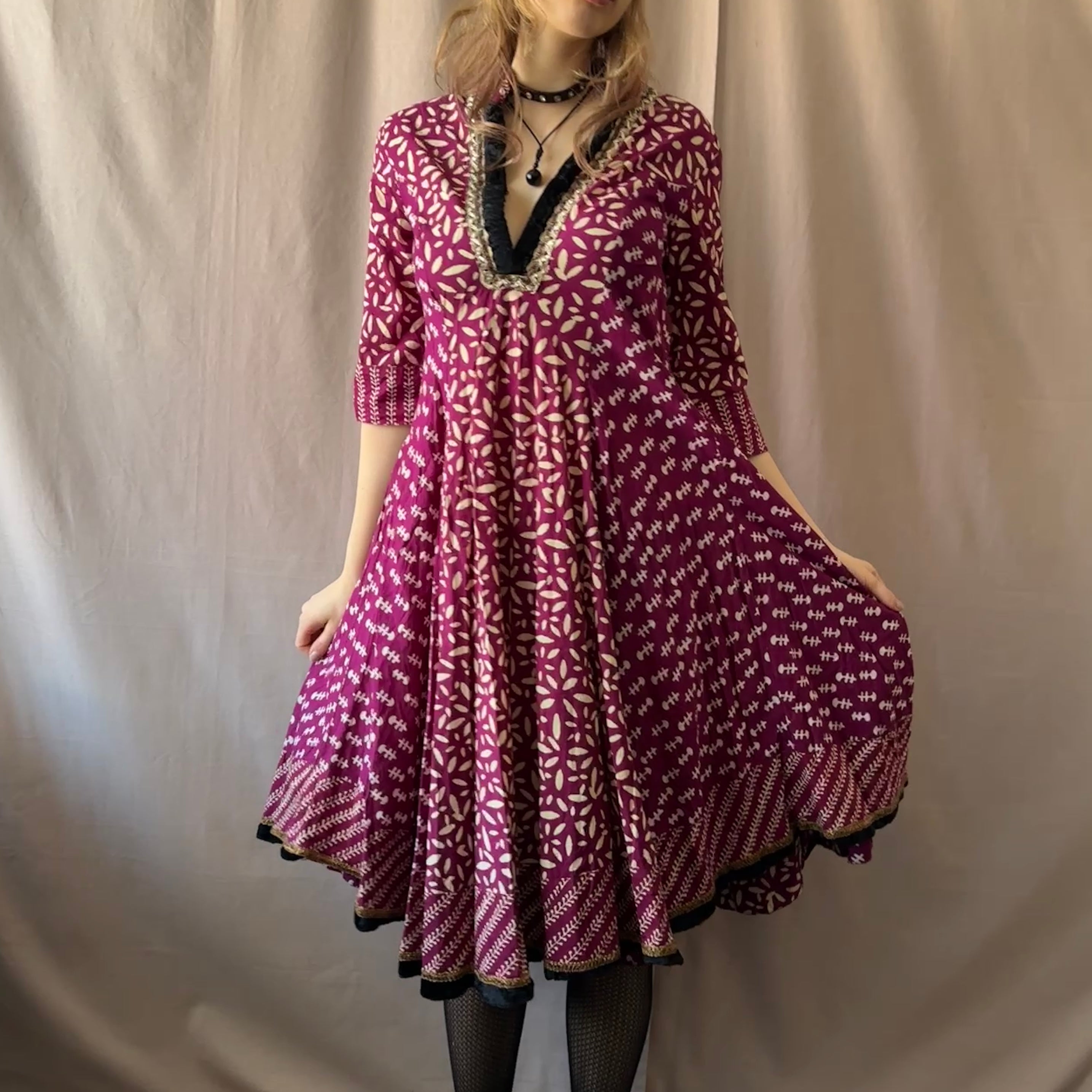 Biba intialainen mekko S/M Bloomy Moon