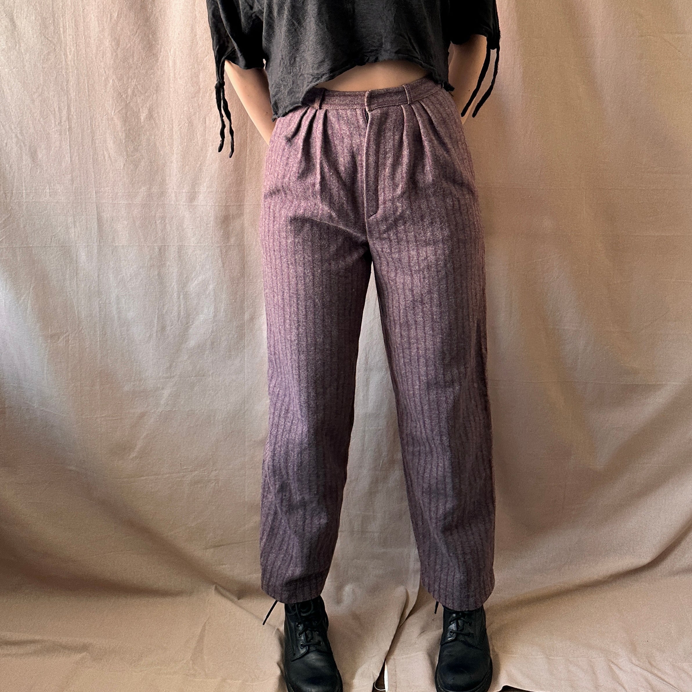 Vintage villakangas-housut S Bloomy Moon