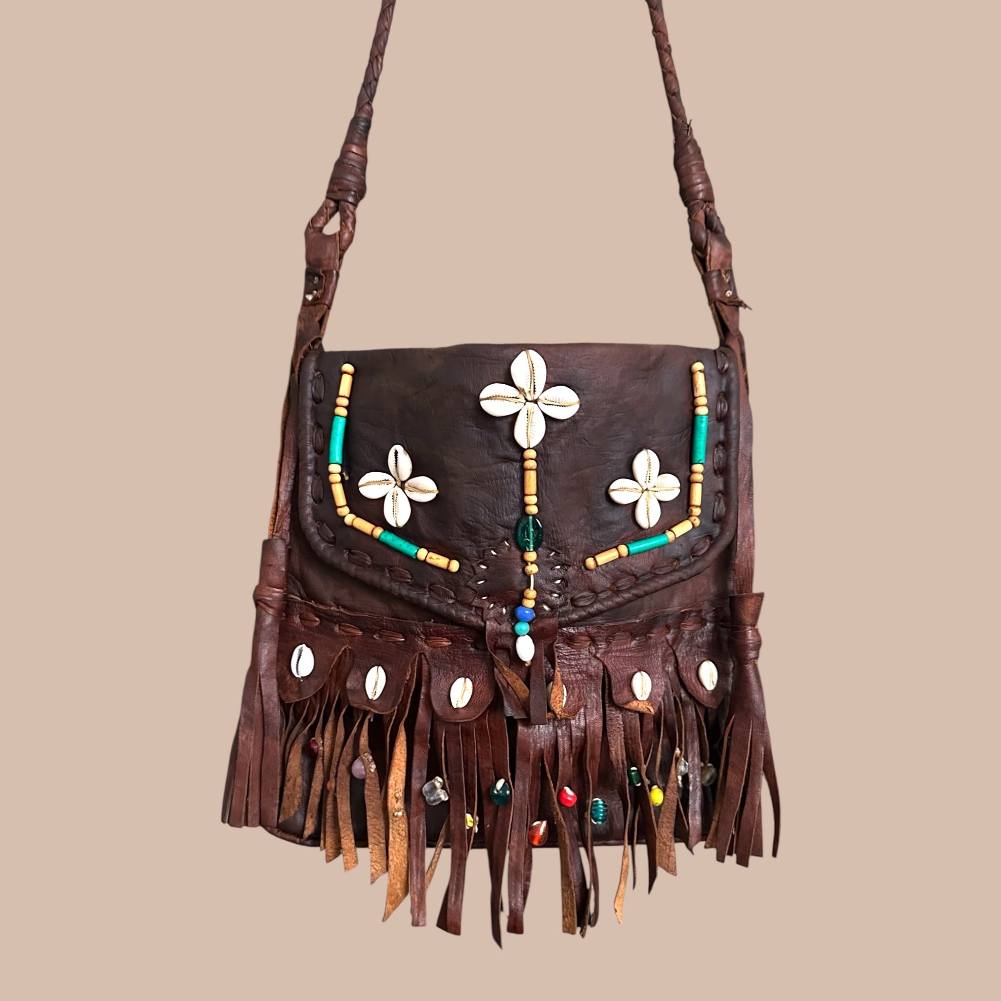 Handmade vintage nahkalaukku Bloomy Moon