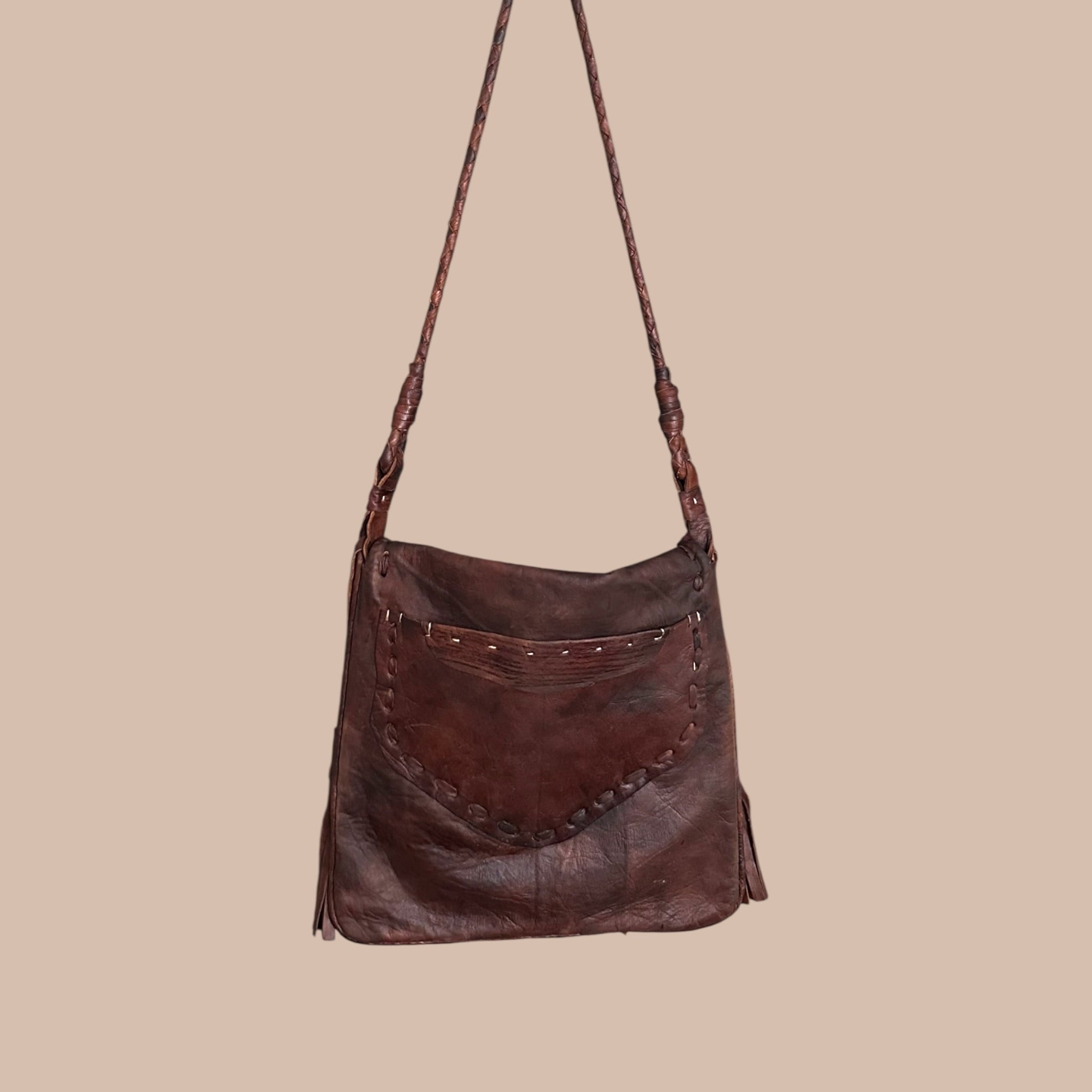 Handmade vintage nahkalaukku Bloomy Moon