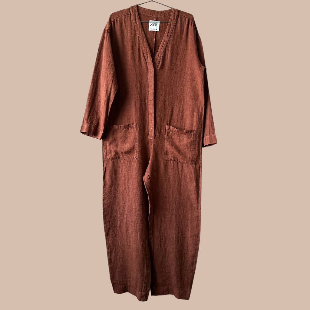 Terracotta pellavahaalari S Bloomy Moon