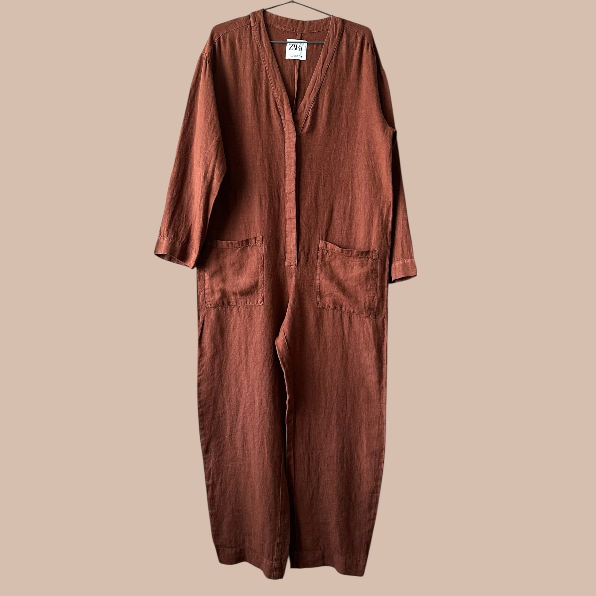 Terracotta pellavahaalari S Bloomy Moon