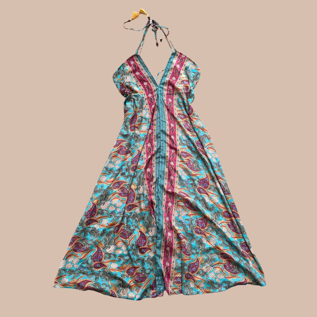 Intialainen silkkimekko S-M Bloomy Moon