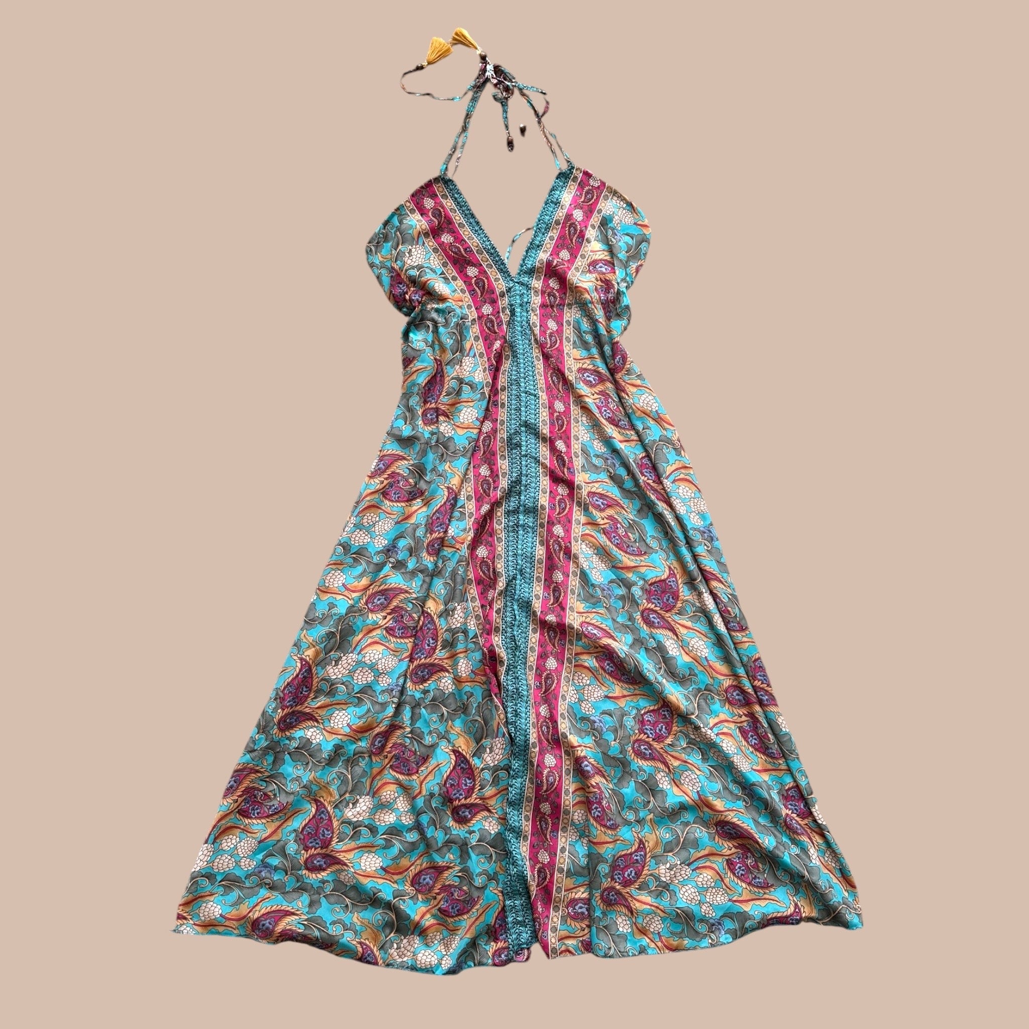 Intialainen silkkimekko S-M Bloomy Moon