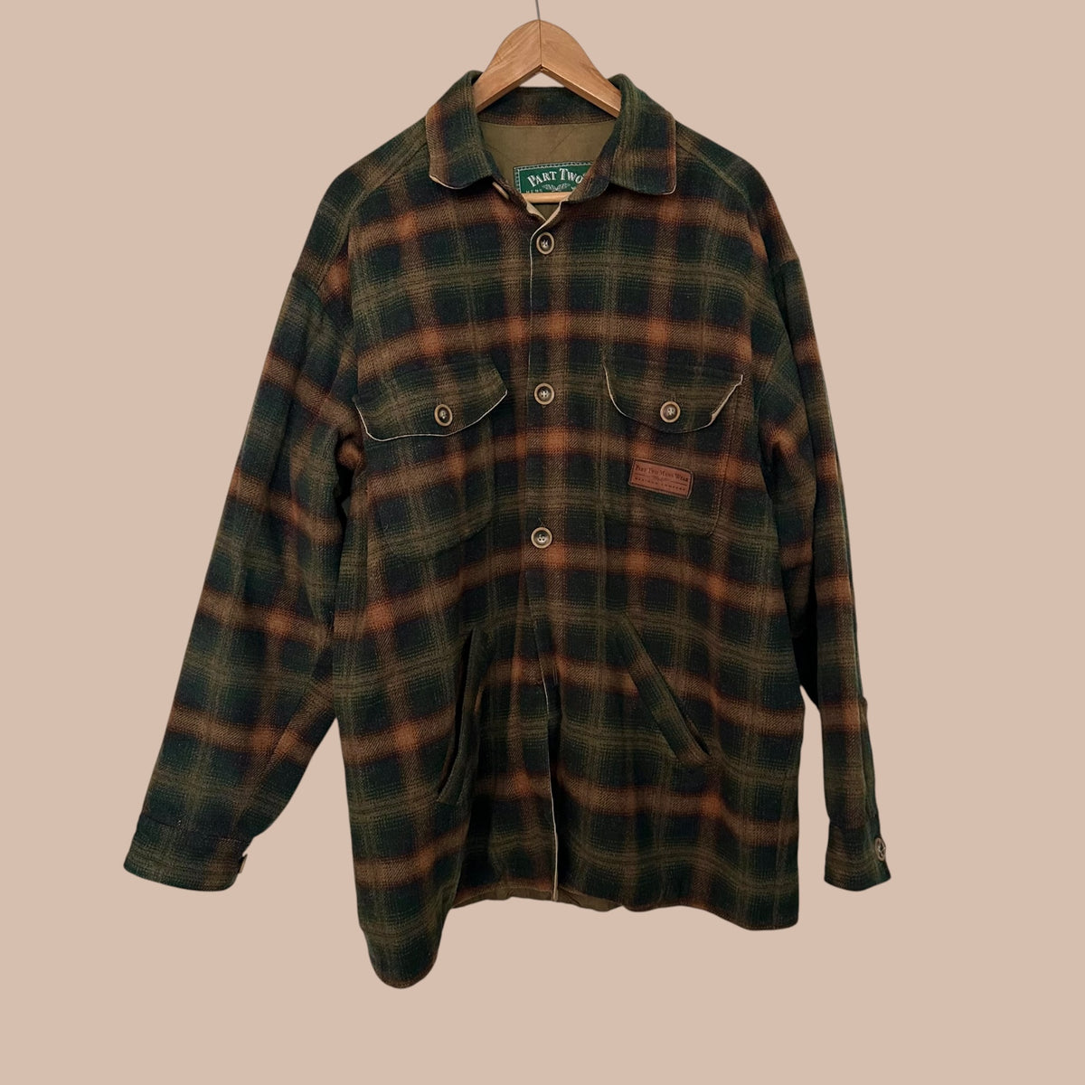 Vintage flanellitakki M-L