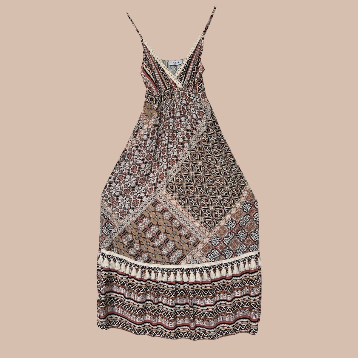 Boho viskoosimekko XS-L