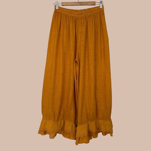 Pellava bloomerhousut S-XXL