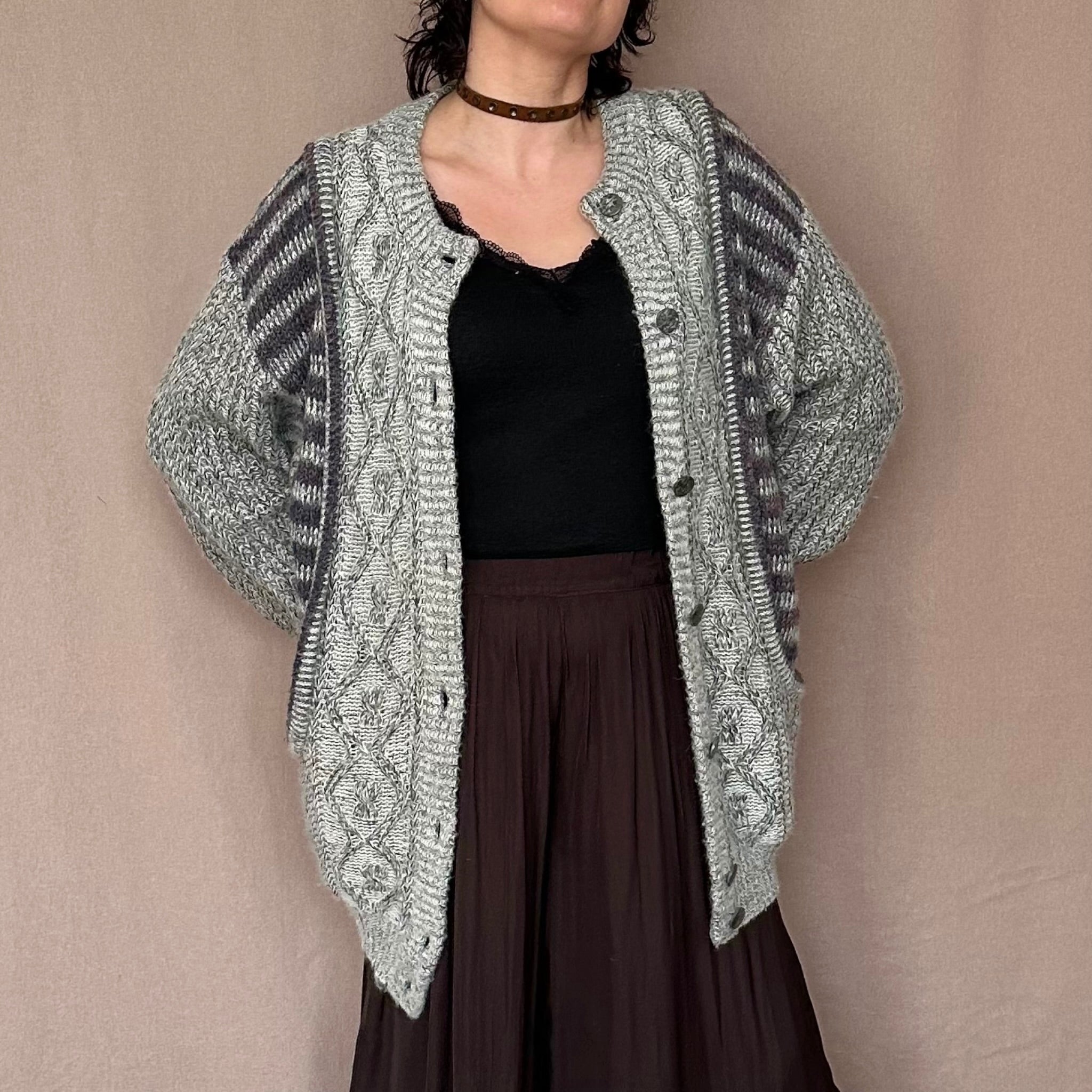 Handmade vintage villatakki M-XL Bloomy Moon