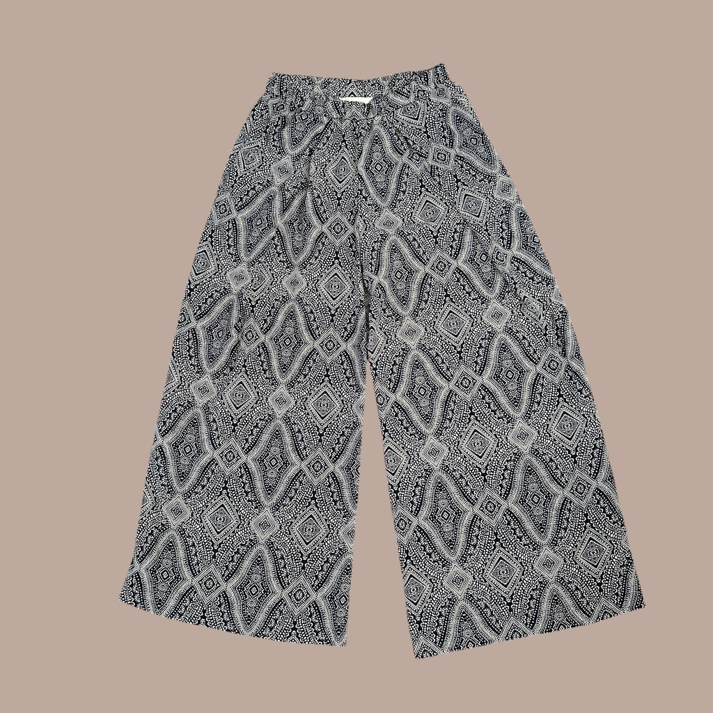 H&M leveälahkeiset housut 36 Bloomy Moon