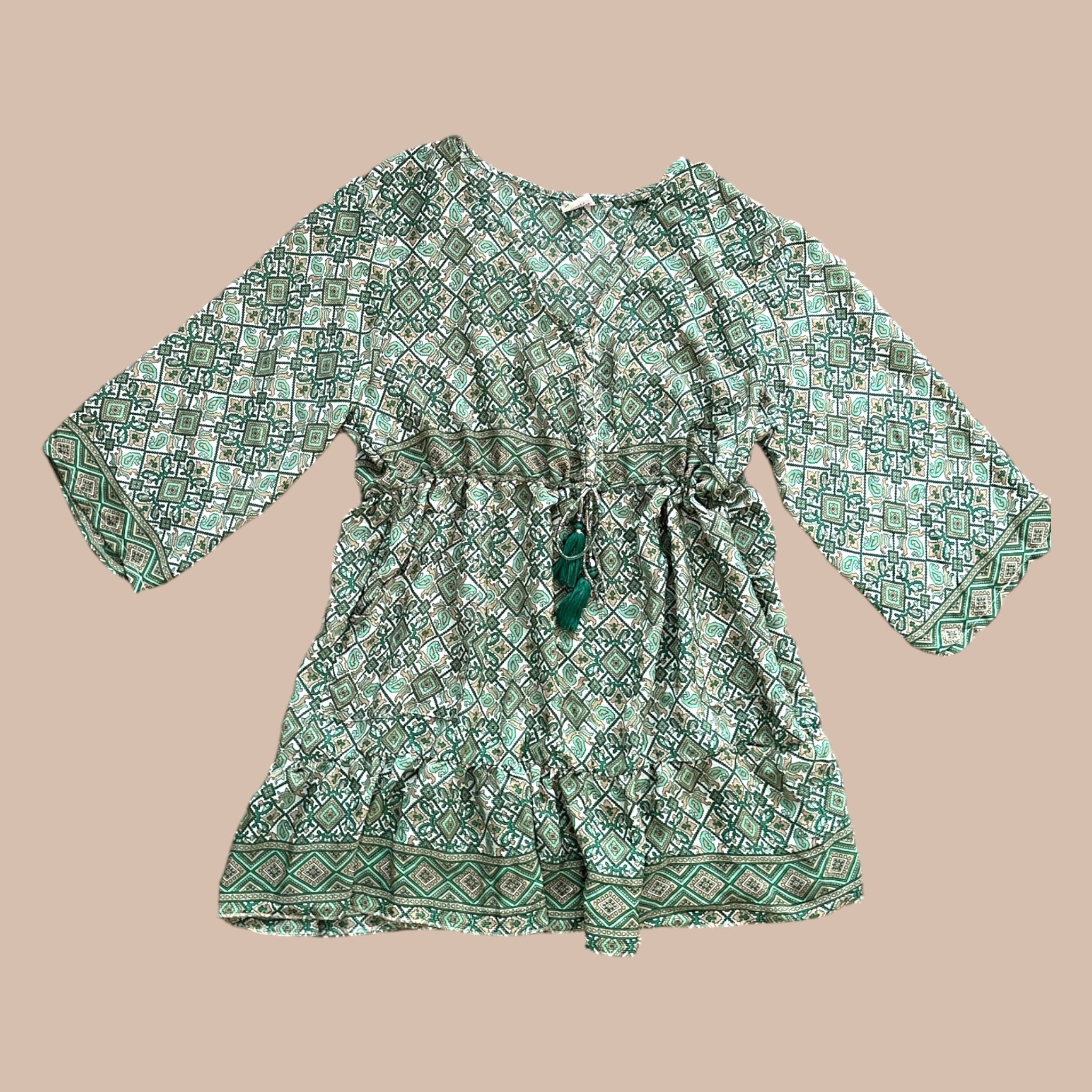 Vihreä silkkimekko S-XL Bloomy Moon