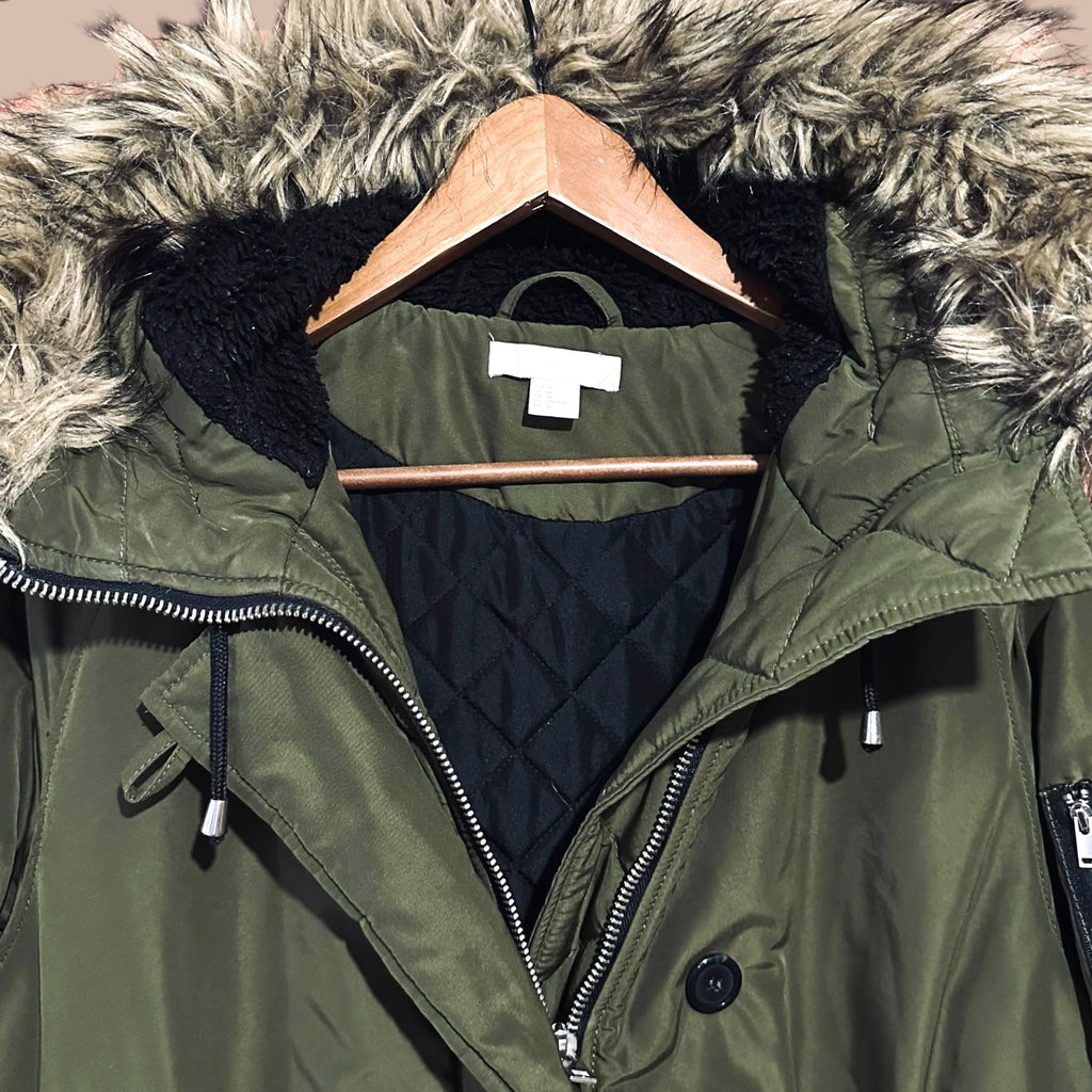H&M pitkä talvitakki M Bloomy Moon