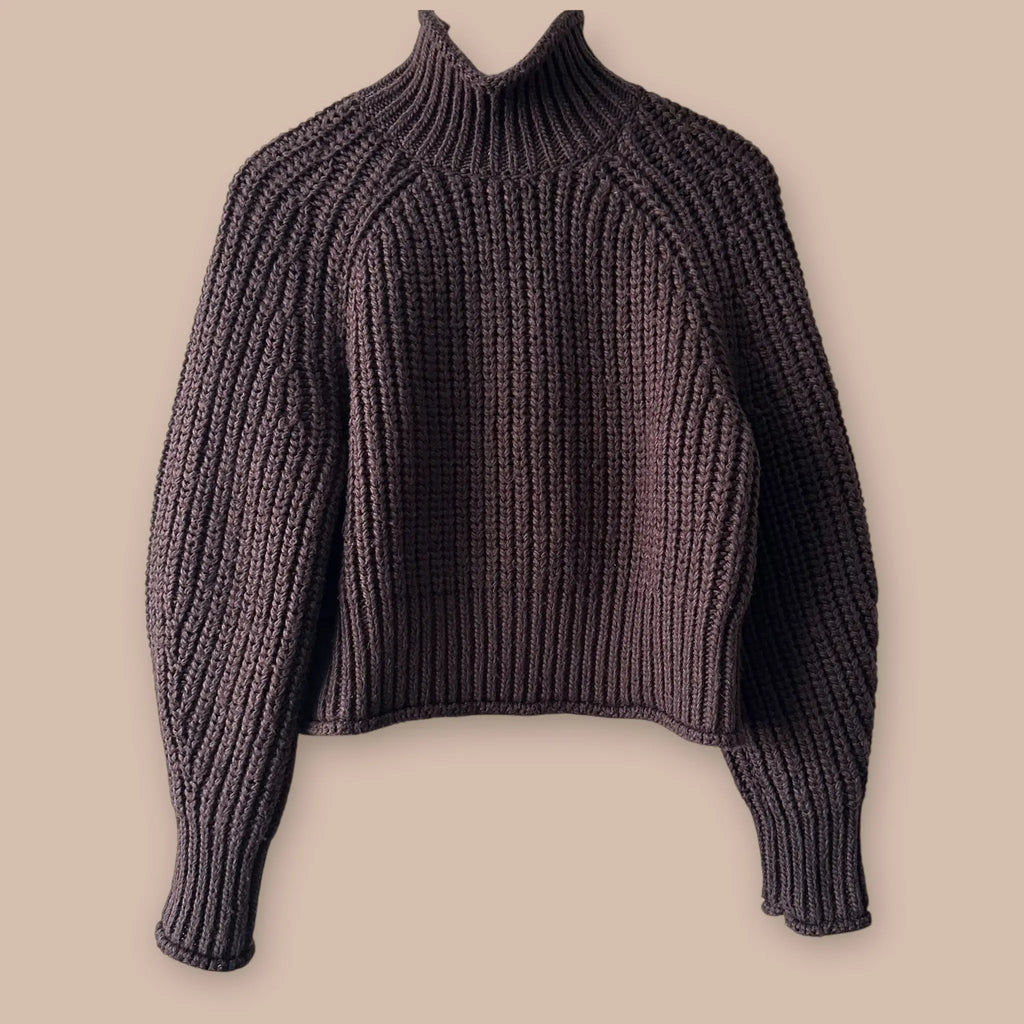 H&M ruskea crop neule L Bloomy Moon