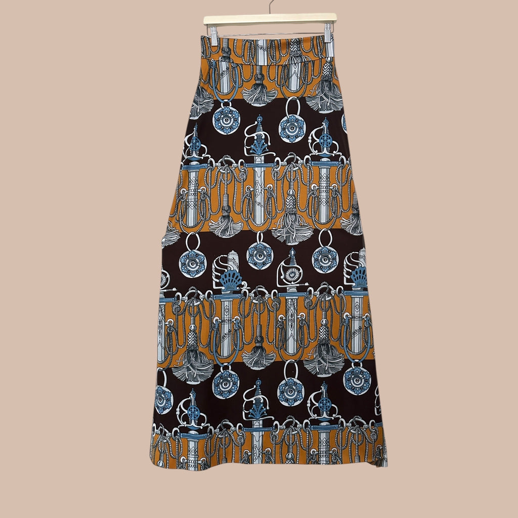 Crimplene 70-luvun maxihame M/L