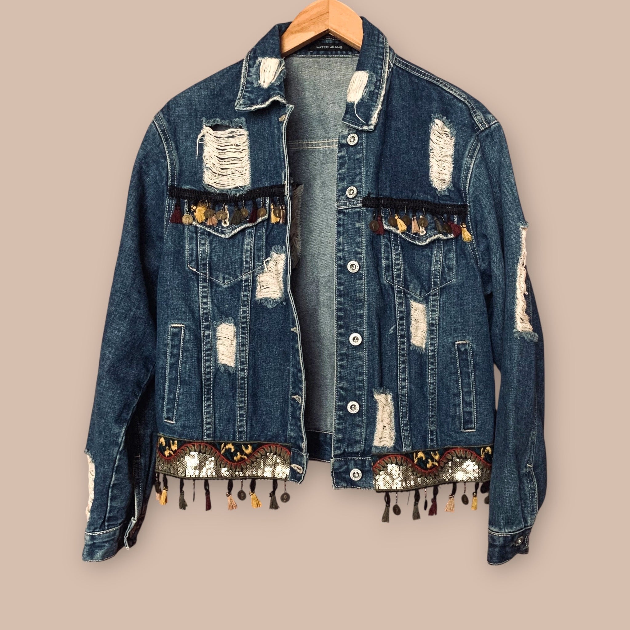 Water Jeans boho farkkutakki M Bloomy Moon