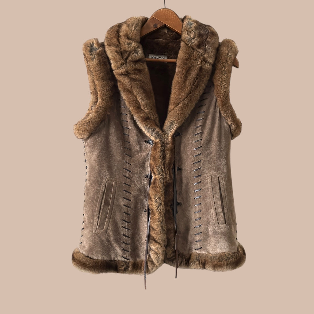 Jofama y2k vintage mokkaliivi Bloomy Moon