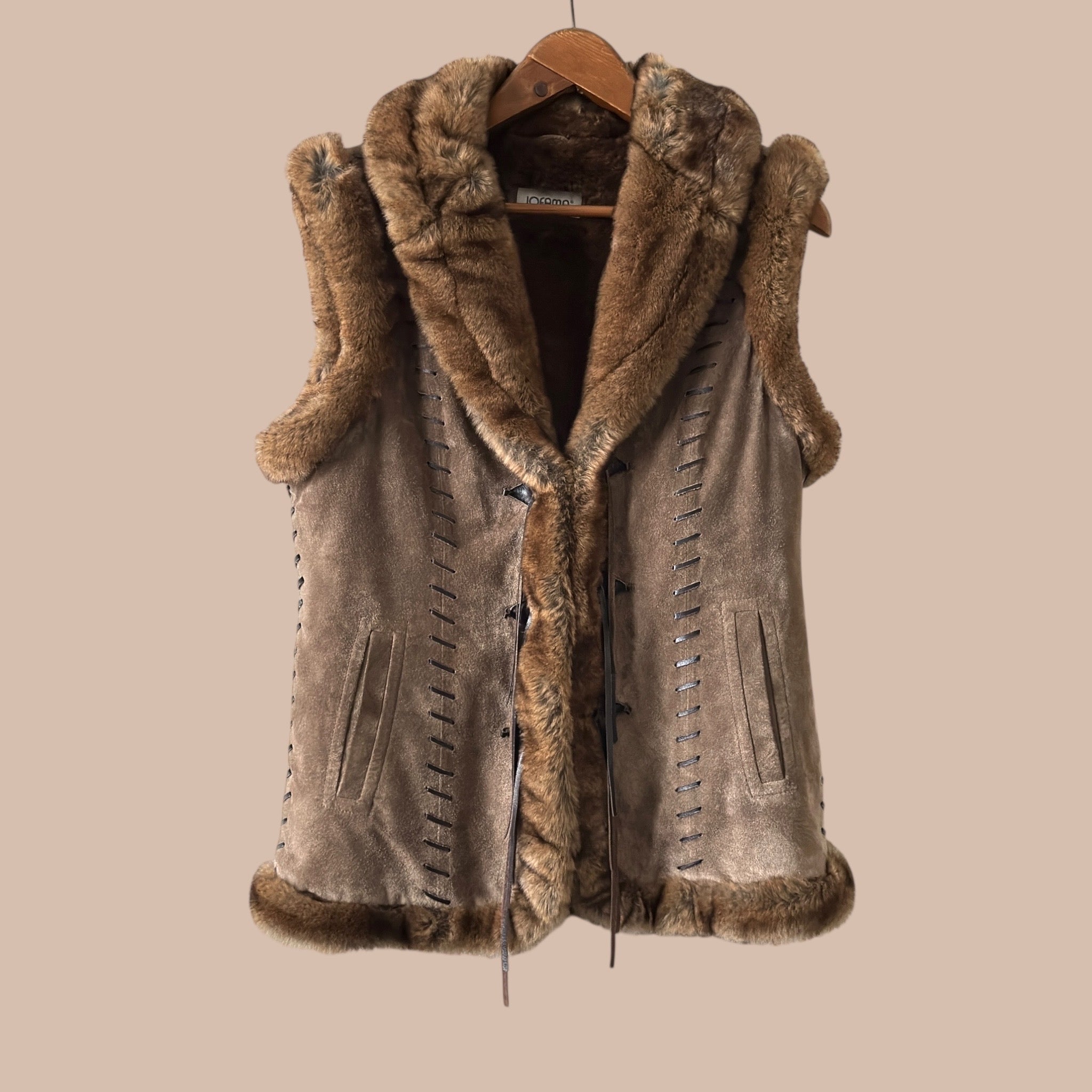 Jofama y2k vintage mokkaliivi Bloomy Moon