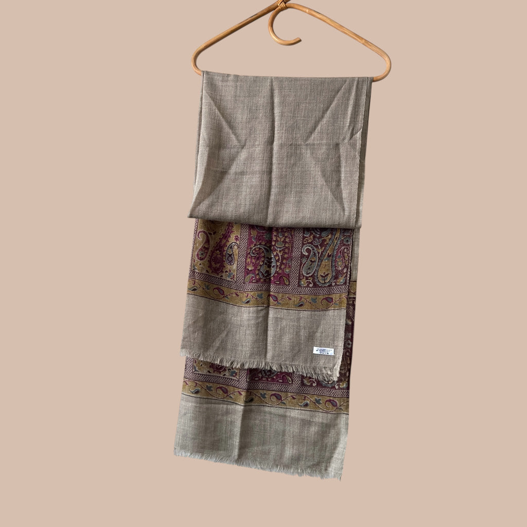 Beige/harmaa cashmere huivi Bloomy Moon