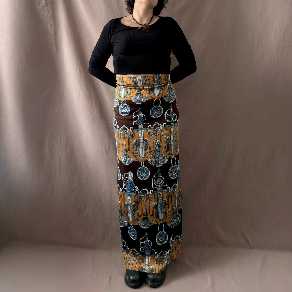 Crimplene 70-luvun maxihame M/L