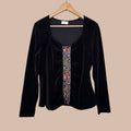 Elegance Paris vintage-samettipaita M/L Bloomy Moon