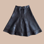 Kellohelmainen vintage nahkahame 36 Bloomy Moon